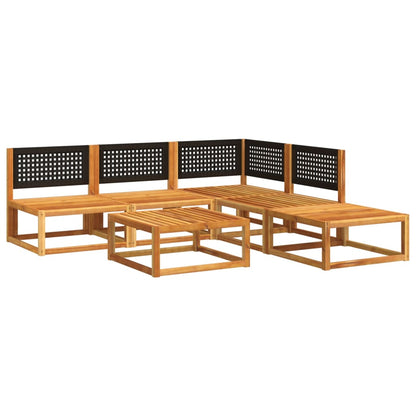Set di divani da giardino 6 pezzi con cuscini in legno di acacia e rattan