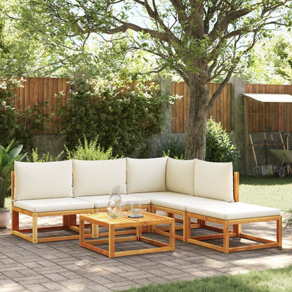 Set di divani da giardino 6 pezzi con cuscini in legno di acacia e rattan
