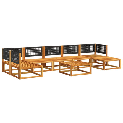Set di divani da giardino 8 pezzi con cuscini in legno di acacia e rattan