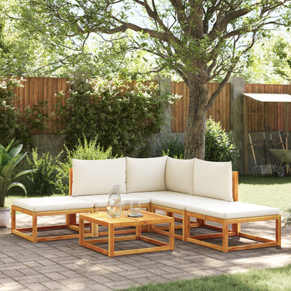 Set di divani da giardino 6 pezzi con cuscini in legno di acacia e rattan