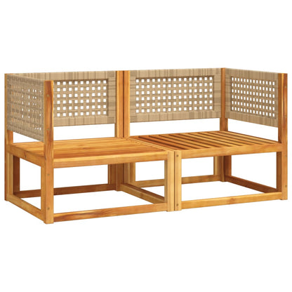 Divani da Giardino Angolari con Cuscini 2 pz in Legno di Acacia e Rattan