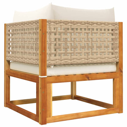 Divani da Giardino Angolari con Cuscini 2 pz in Legno di Acacia e Rattan