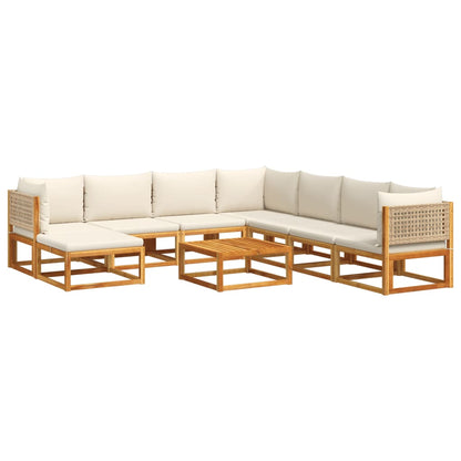 Set Divano Giardino 9 pz con Cuscini Legno Massello di Acacia