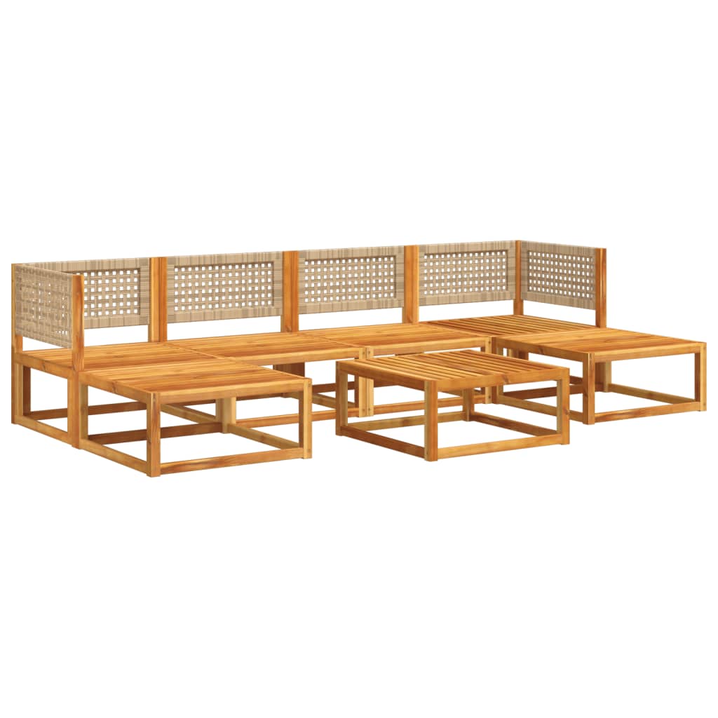 Set Divano da Giardino 7 pz con Cuscini Legno Massello Acacia