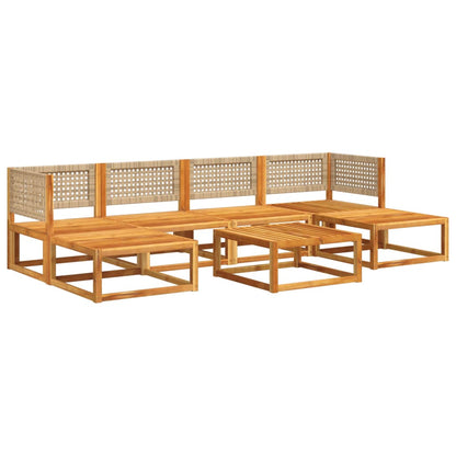 Set Divano da Giardino 7 pz con Cuscini Legno Massello Acacia