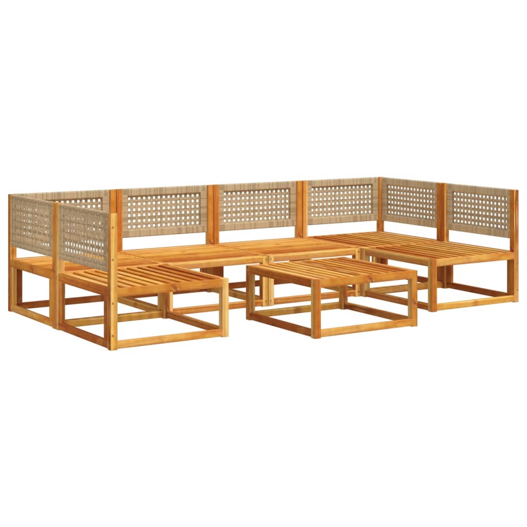 Set Divano da Giardino 7 pz con Cuscini Legno Massello Acacia