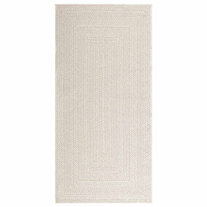 Tappeto ZIZUR Crema 100x200 cm Aspetto Iuta Interni ed Esterni