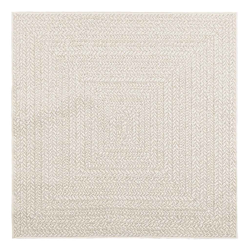 Tappeto ZIZUR Crema 120x120 cm Aspetto Iuta Interni ed Esterni