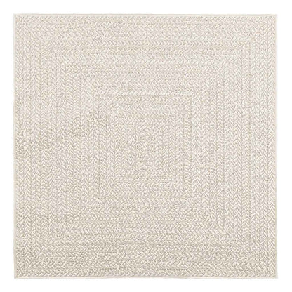 Tappeto ZIZUR Crema 120x120 cm Aspetto Iuta Interni ed Esterni