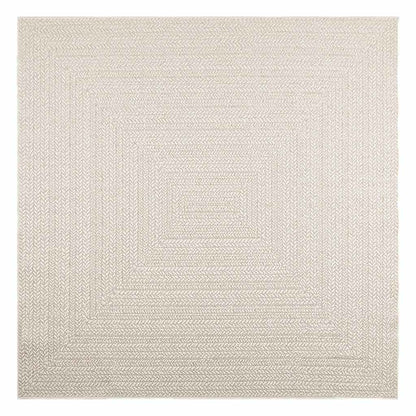 Tappeto ZIZUR Crema 200x200 cm Aspetto Iuta Interni ed Esterni