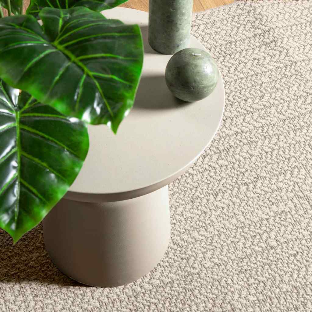 Tappeto ZIZUR Crema 240x240 cm Aspetto Iuta Interni ed Esterni