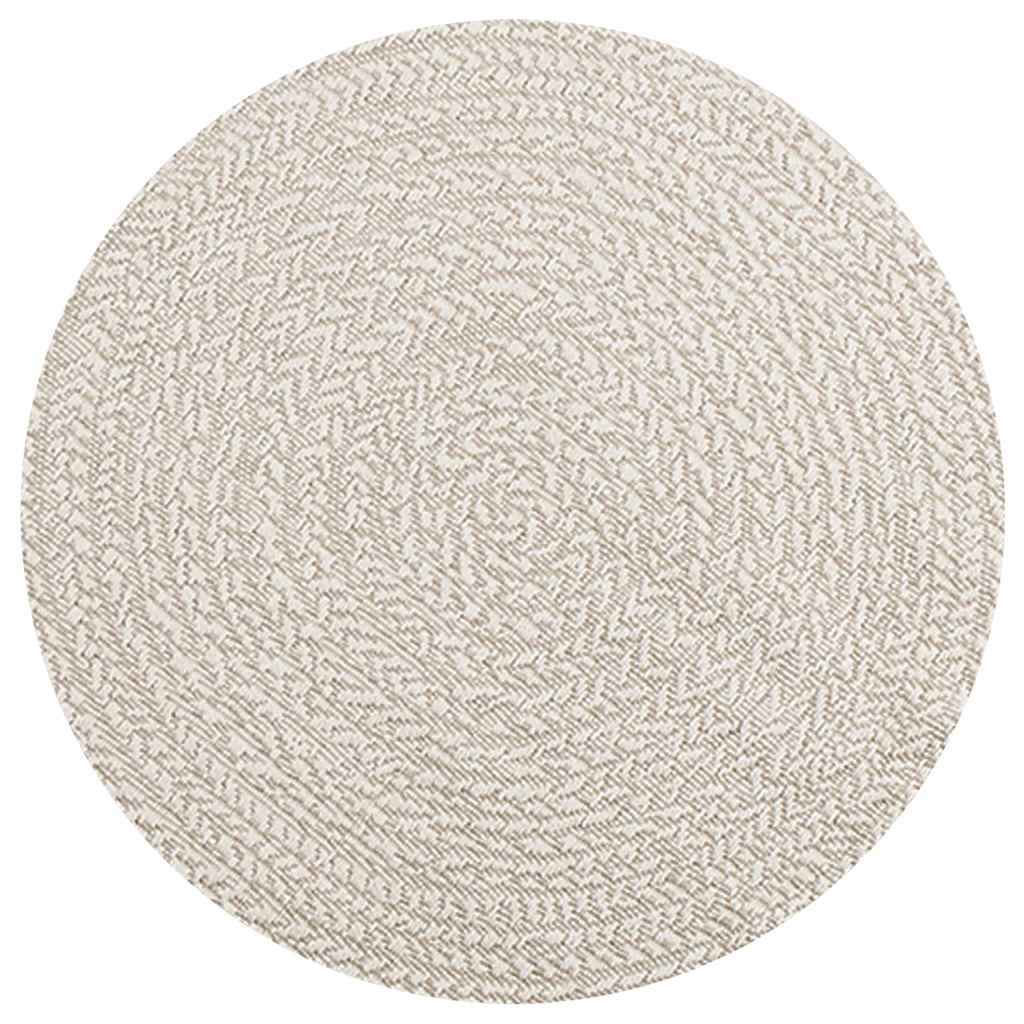 Tappeto ZIZUR Crema Ã˜ 90 cm Aspetto Iuta per Interni ed Esterni