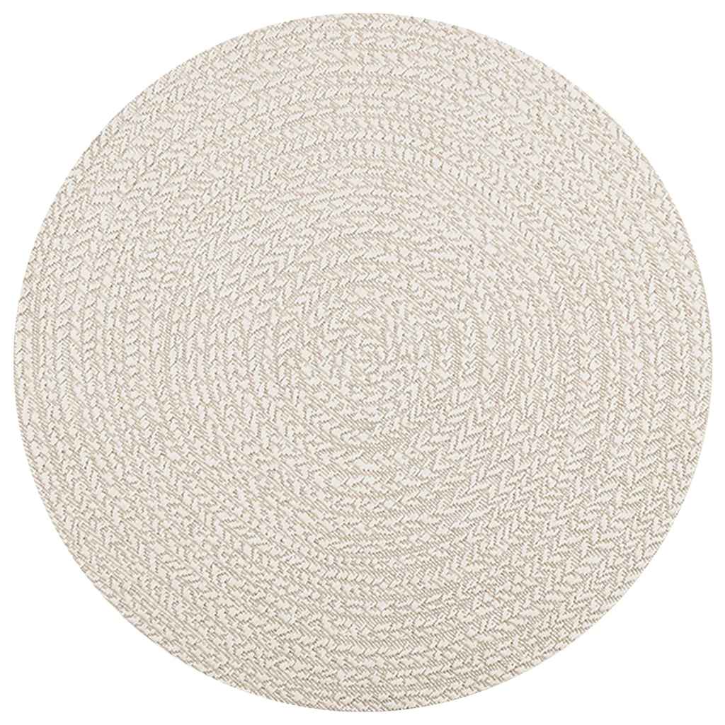 Tappeto ZIZUR Crema Ã˜ 120cm Aspetto Iuta per Interni ed Esterni