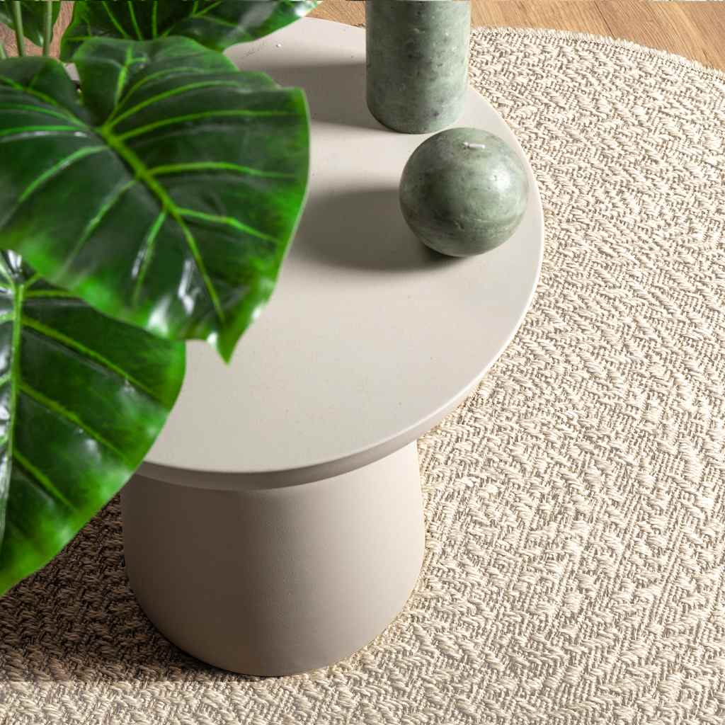 Tappeto ZIZUR Crema Ã˜ 160cm Aspetto Iuta per Interni ed Esterni