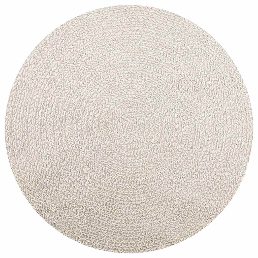 Tappeto ZIZUR Crema Ã˜ 160cm Aspetto Iuta per Interni ed Esterni