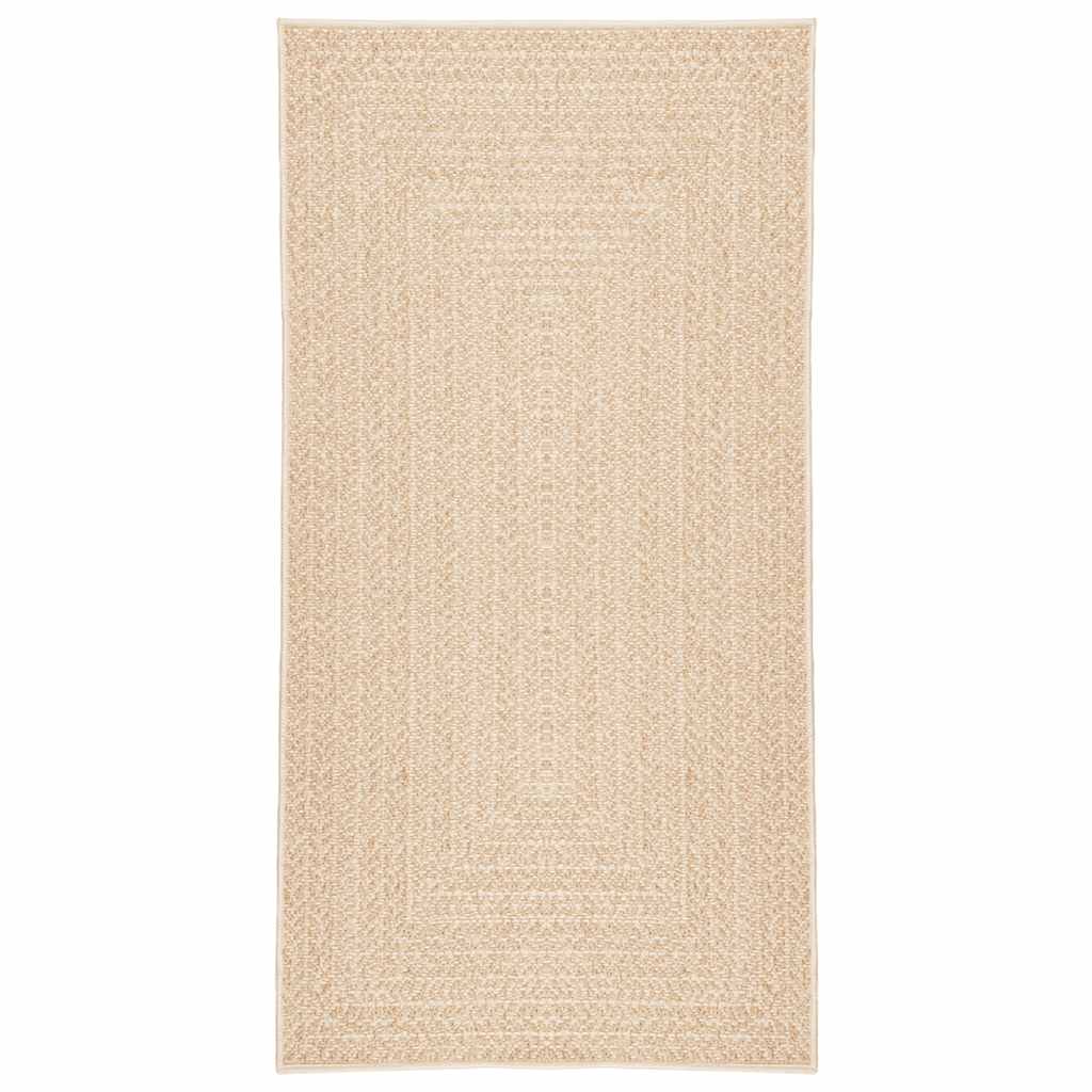 Tappeto ZIZUR Beige 80x150 cm Aspetto Iuta Interni ed Esterni