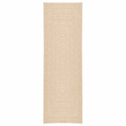 Tappeto ZIZUR Beige 80x250 cm Aspetto Iuta Interni ed Esterni