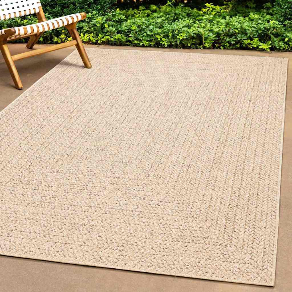 Tappeto ZIZUR Beige 100x200 cm Aspetto Iuta Interni ed Esterni