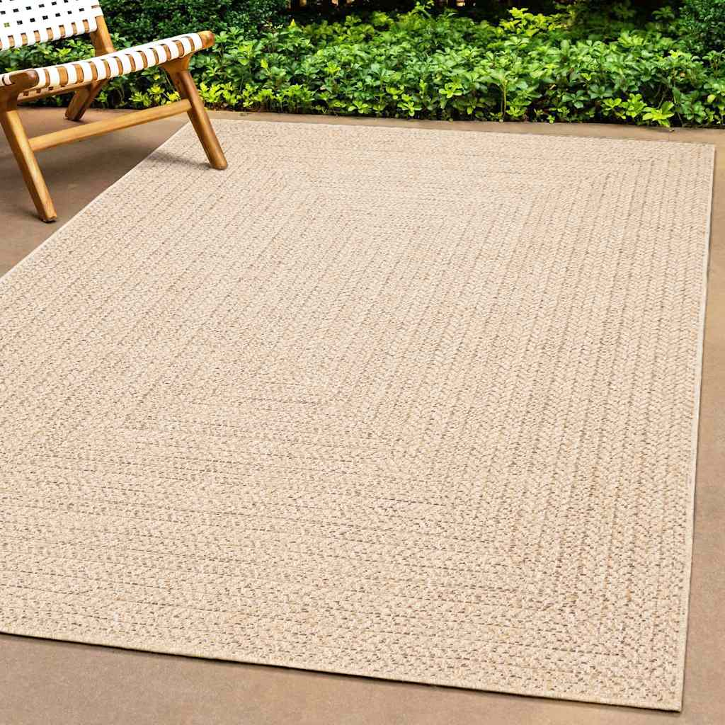 Tappeto ZIZUR Beige 120x170 cm Aspetto Iuta Interni ed Esterni