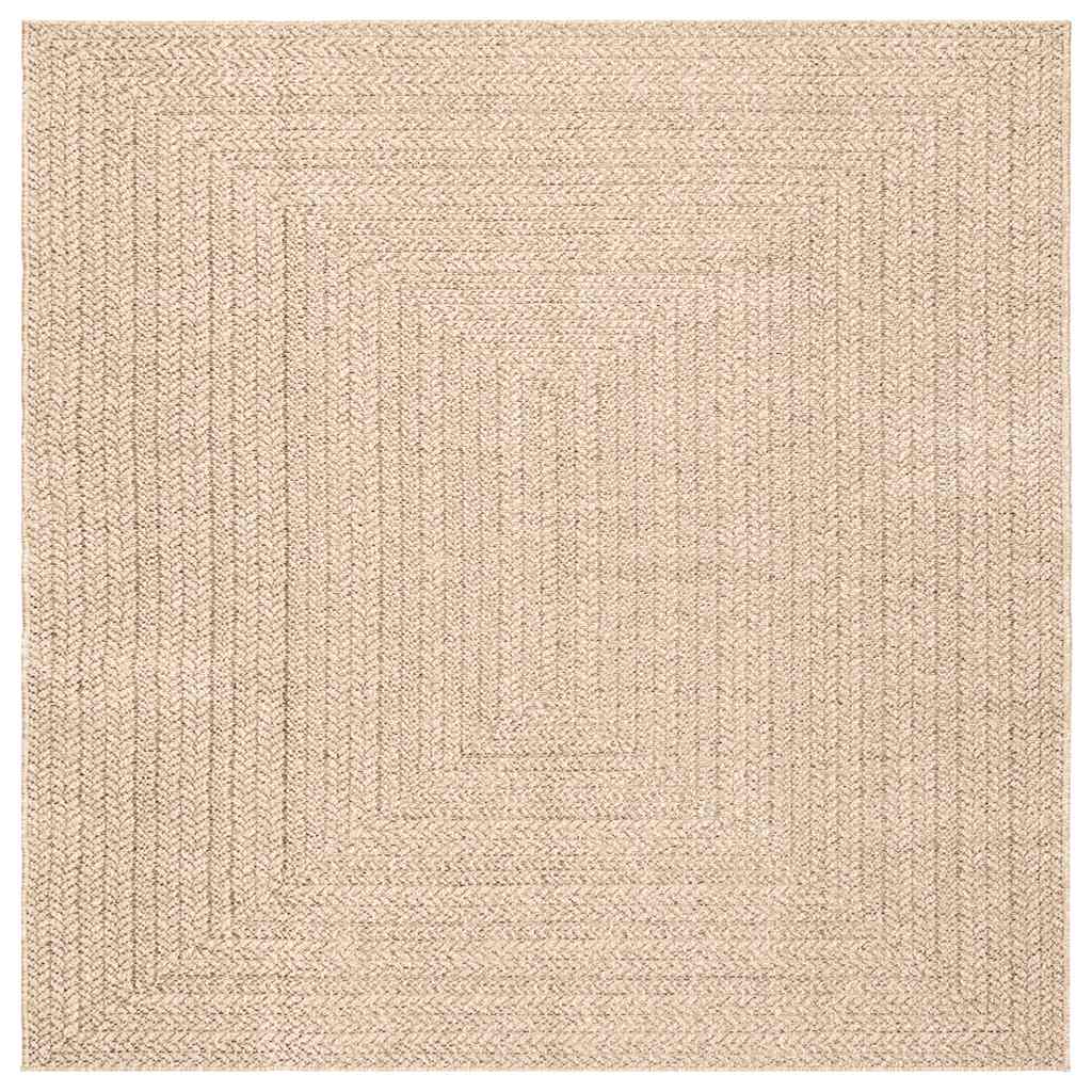 Tappeto ZIZUR Beige 200x200 cm Aspetto Iuta Interni ed Esterni