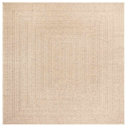 Tappeto ZIZUR Beige 240x240 cm Aspetto Iuta Interni ed Esterni