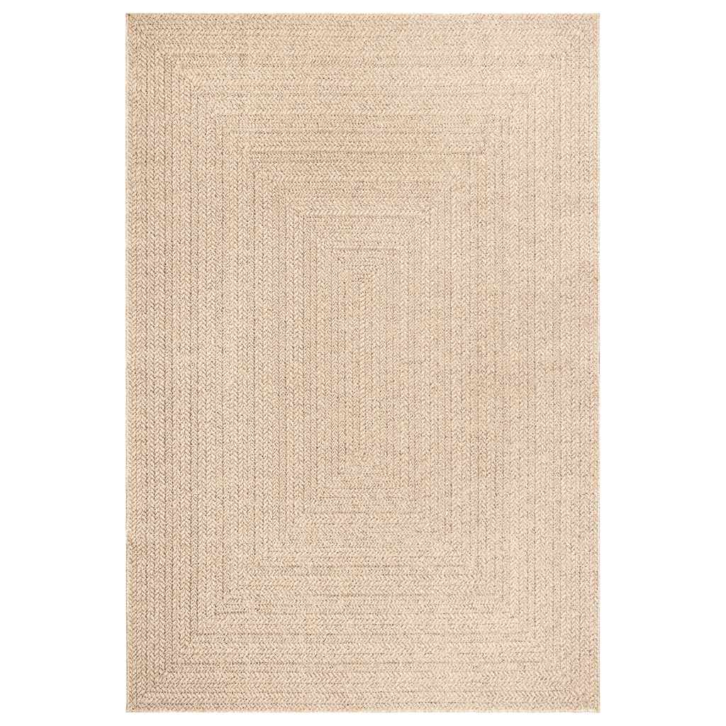 Tappeto ZIZUR Beige 240x340 cm Aspetto Iuta Interni ed Esterni