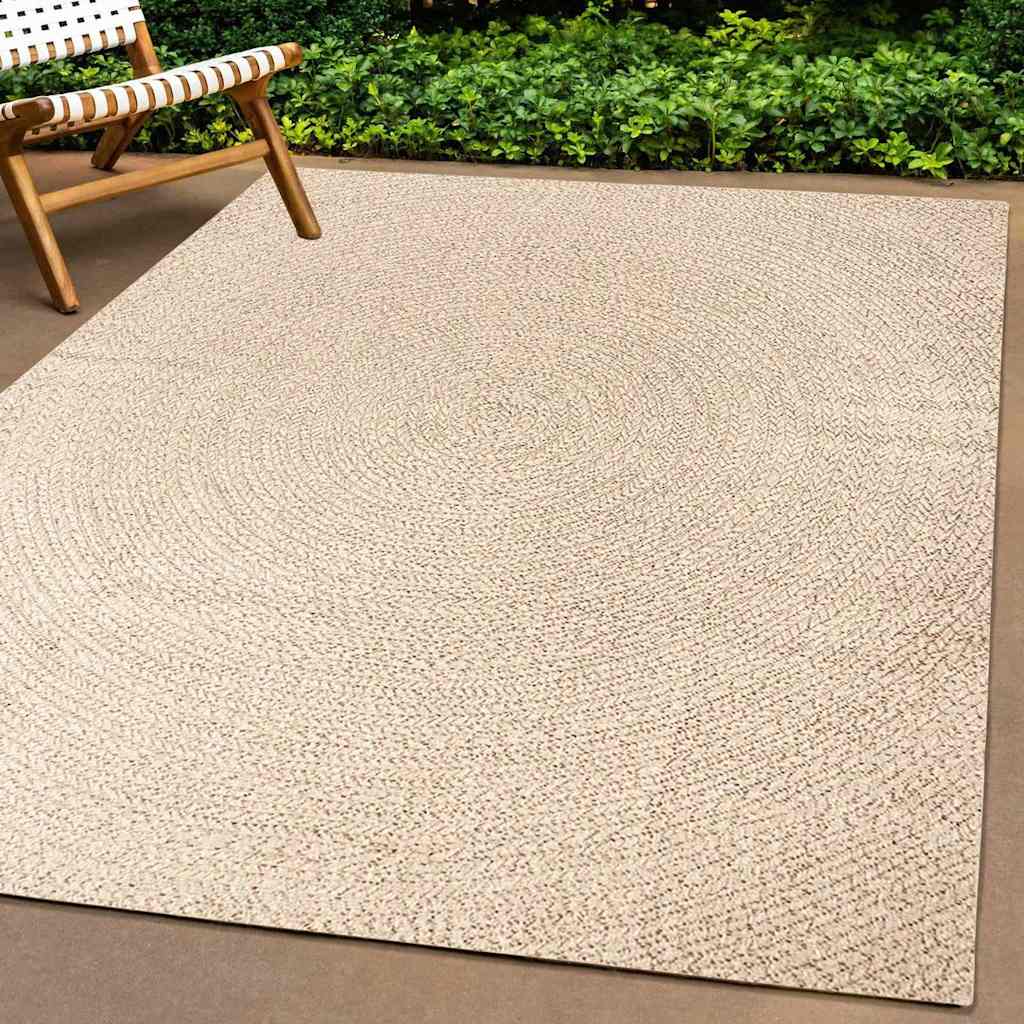Tappeto ZIZUR Beige 80x200 cm Aspetto Iuta Interni ed Esterni