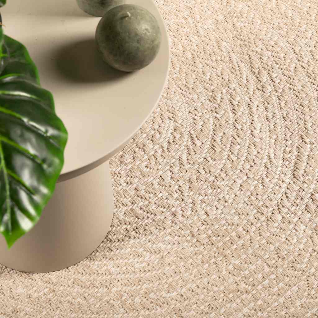 Tappeto ZIZUR Beige 120x120 cm Aspetto Iuta Interni ed Esterni
