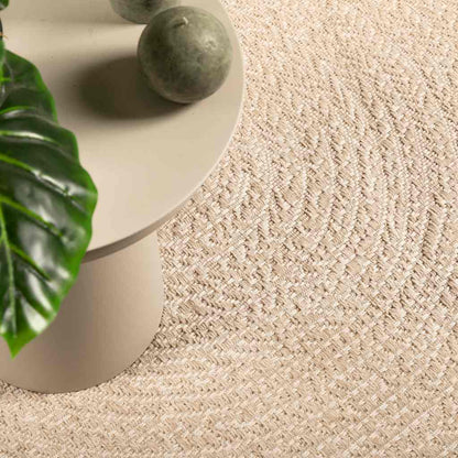 Tappeto ZIZUR Beige 120x120 cm Aspetto Iuta Interni ed Esterni