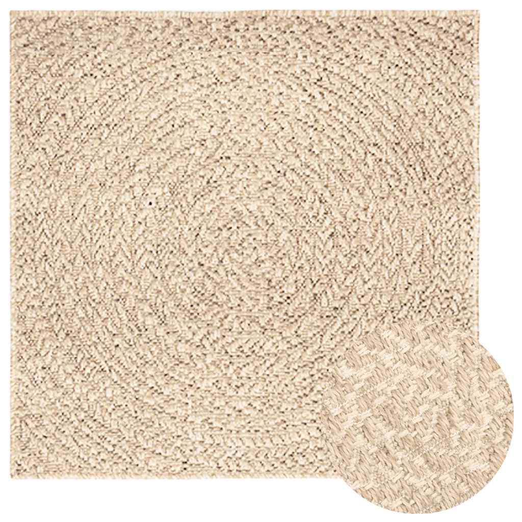 Tappeto ZIZUR Beige 120x120 cm Aspetto Iuta Interni ed Esterni