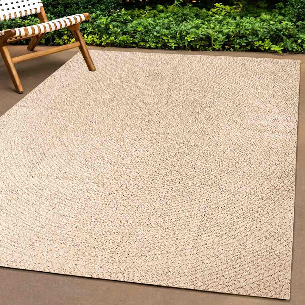 Tappeto ZIZUR Beige 200x200 cm Aspetto Iuta Interni ed Esterni