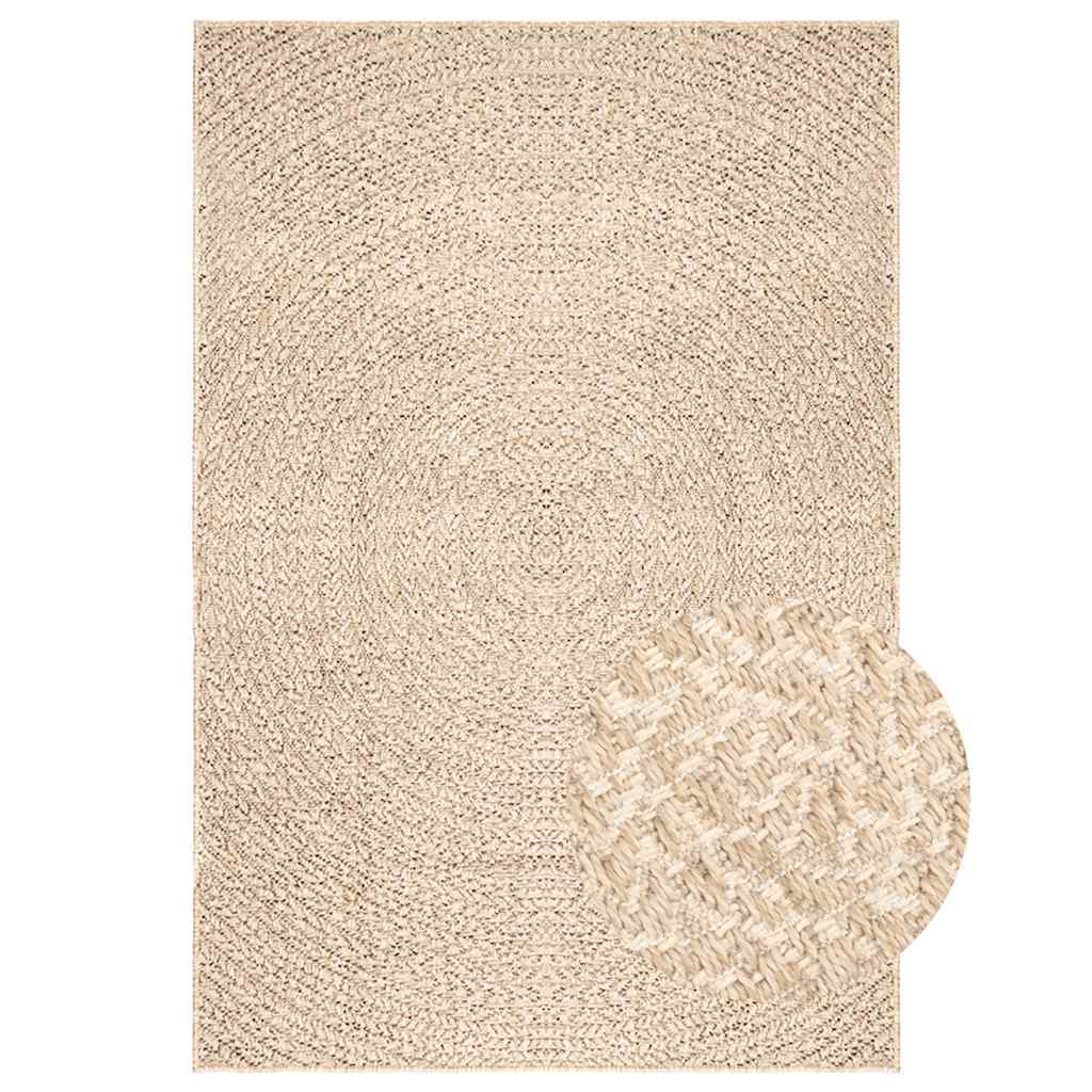 Tappeto ZIZUR Beige 200x290 cm Aspetto Iuta Interni ed Esterni