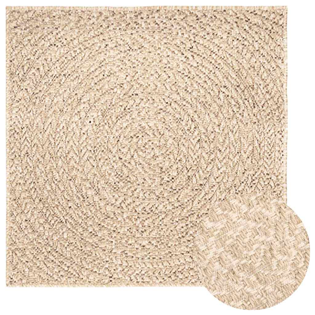 Tappeto ZIZUR Beige 240x240 cm Aspetto Iuta Interni ed Esterni