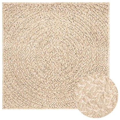 Tappeto ZIZUR Beige 240x240 cm Aspetto Iuta Interni ed Esterni