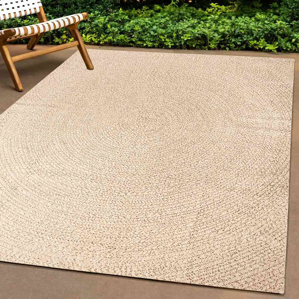 Tappeto ZIZUR Beige 240x340 cm Aspetto Iuta Interni ed Esterni