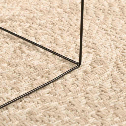 Tappeto ZIZUR Beige Ã˜ 90 cm Aspetto Iuta per Interni ed Esterni