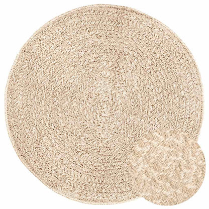 Tappeto ZIZUR Beige Ã˜ 90 cm Aspetto Iuta per Interni ed Esterni
