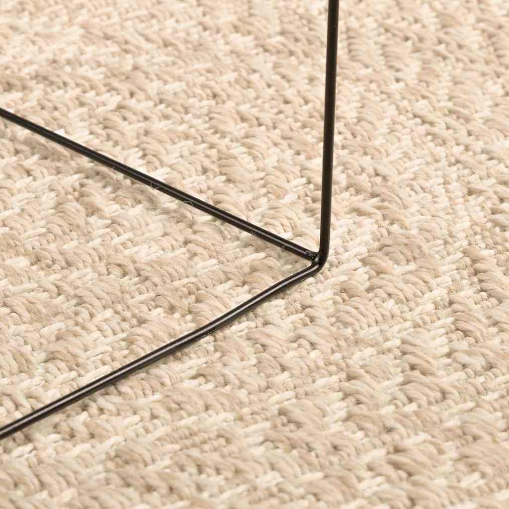 Tappeto ZIZUR Beige Ã˜ 120cm Aspetto Iuta per Interni ed Esterni
