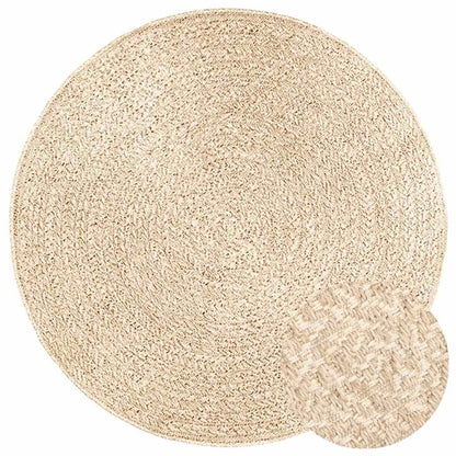 Tappeto ZIZUR Beige Ã˜ 120cm Aspetto Iuta per Interni ed Esterni