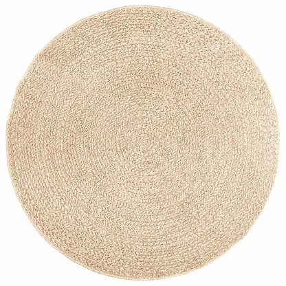 Tappeto ZIZUR Beige Ã˜ 160cm Aspetto Iuta per Interni ed Esterni