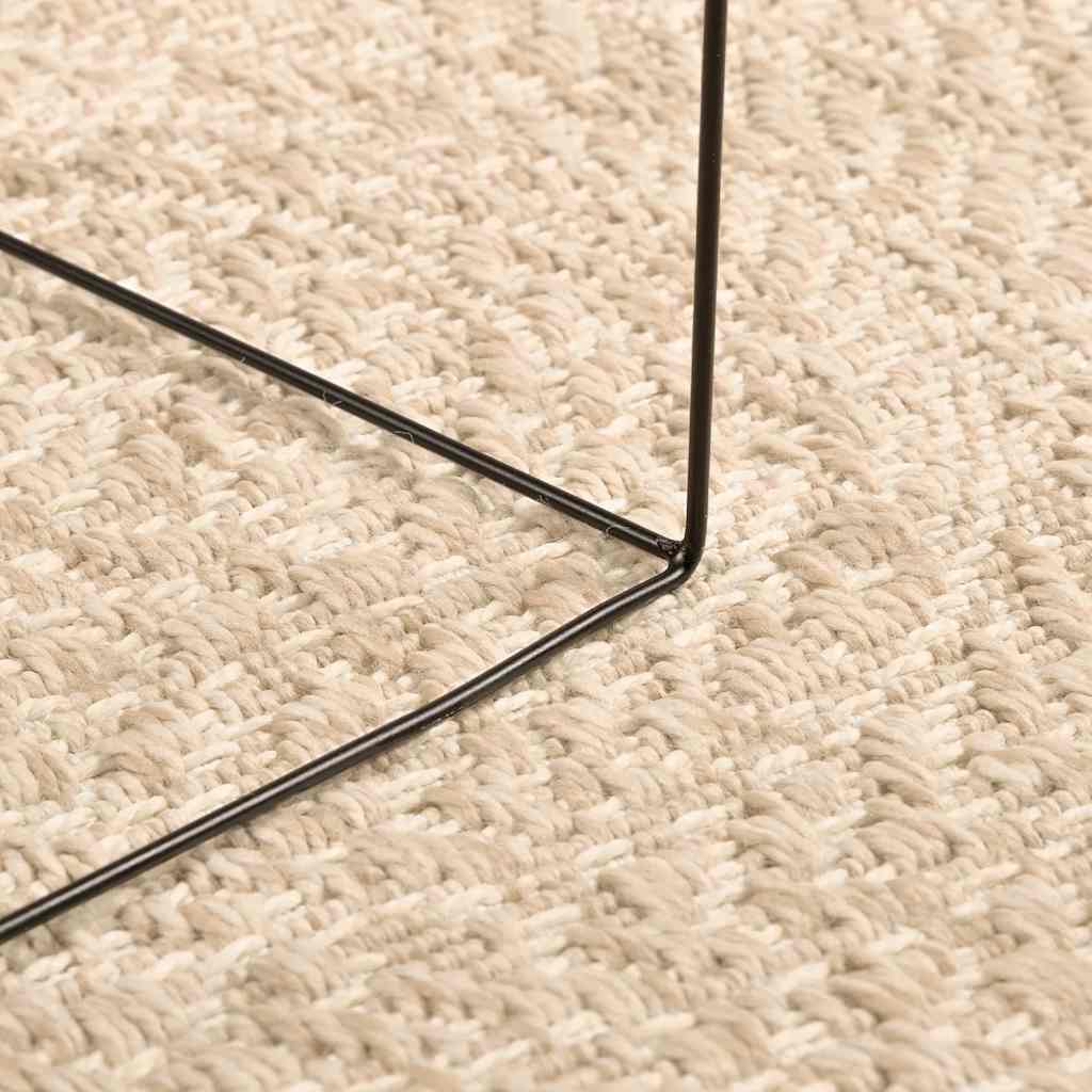 Tappeto ZIZUR Beige Ã˜ 160cm Aspetto Iuta per Interni ed Esterni
