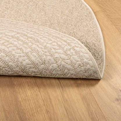 Tappeto ZIZUR Beige Ã˜ 160cm Aspetto Iuta per Interni ed Esterni