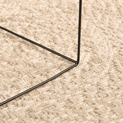 Tappeto ZIZUR Beige Ø 200cm Aspetto Iuta per Interni ed Esterni