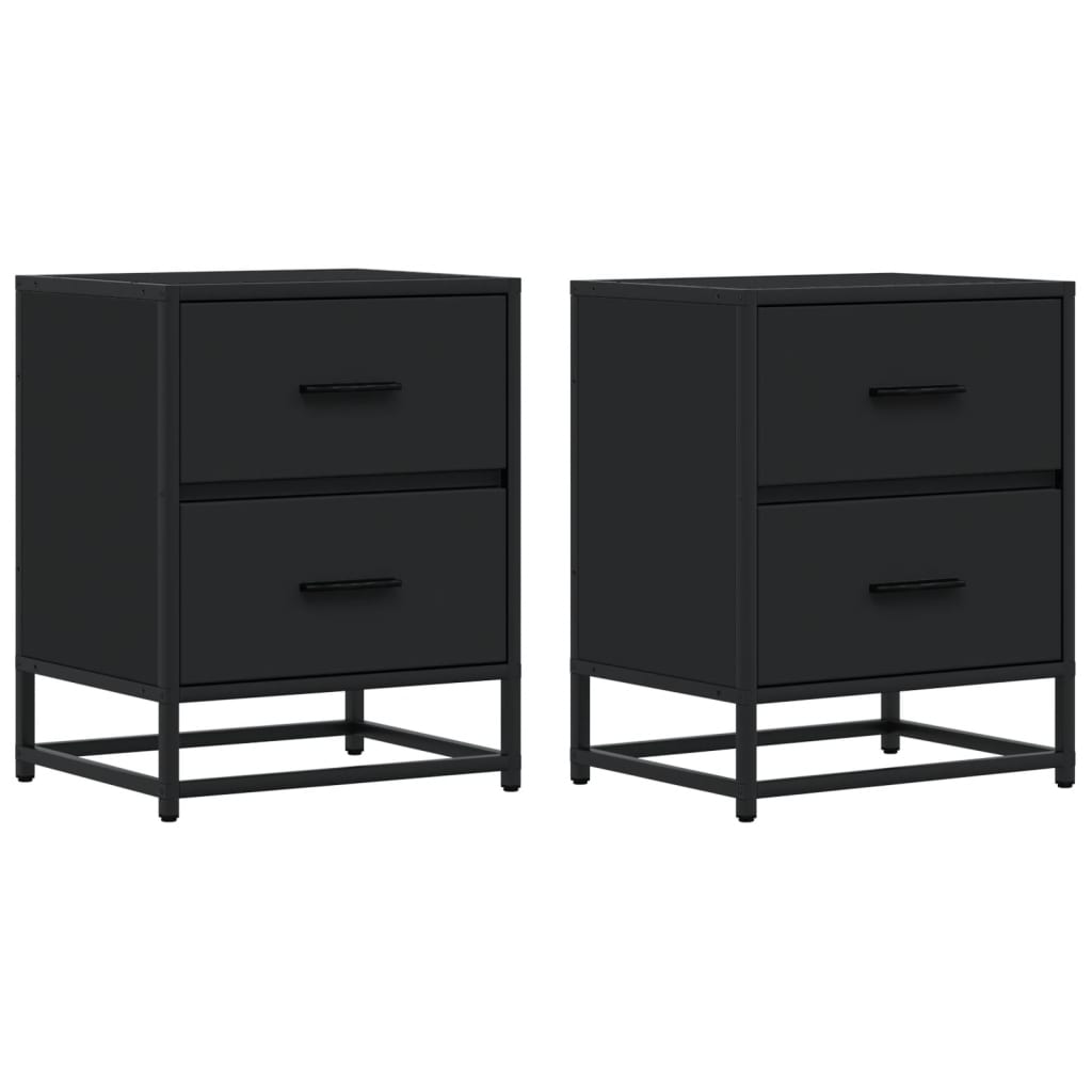 Comodini 2 pz Neri 40x31x50 in Truciolato
