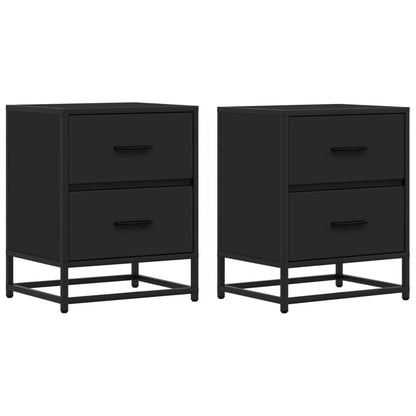 Comodini 2 pz Neri 40x31x50 in Truciolato