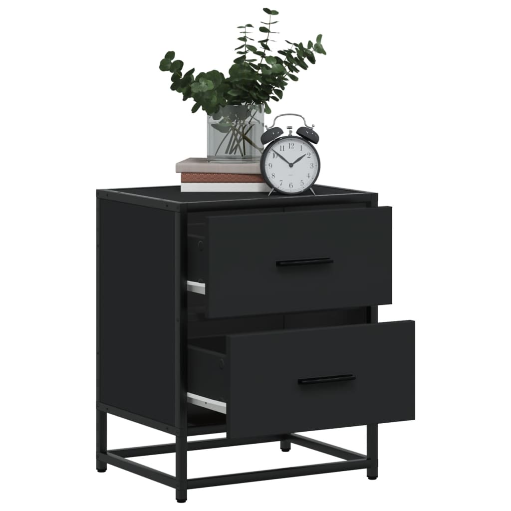 Comodini 2 pz Neri 40x31x50 in Truciolato