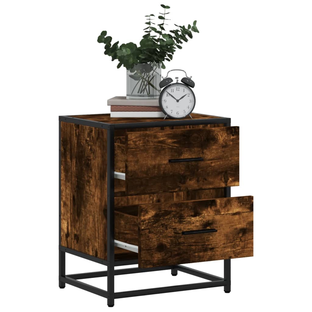 Comodino Rovere Fumo 40x31x50 cm in Truciolato