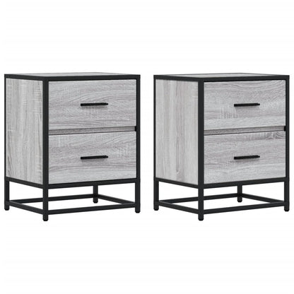 Comodini 2 pz Grigio Sonoma 40x31x50 cm in Truciolato