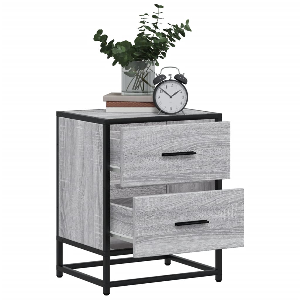 Comodini 2 pz Grigio Sonoma 40x31x50 cm in Truciolato