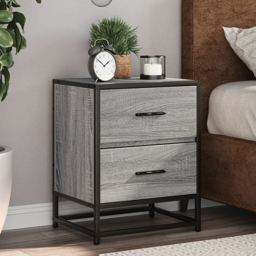 Comodini 2 pz Grigio Sonoma 40x31x50 cm in Truciolato